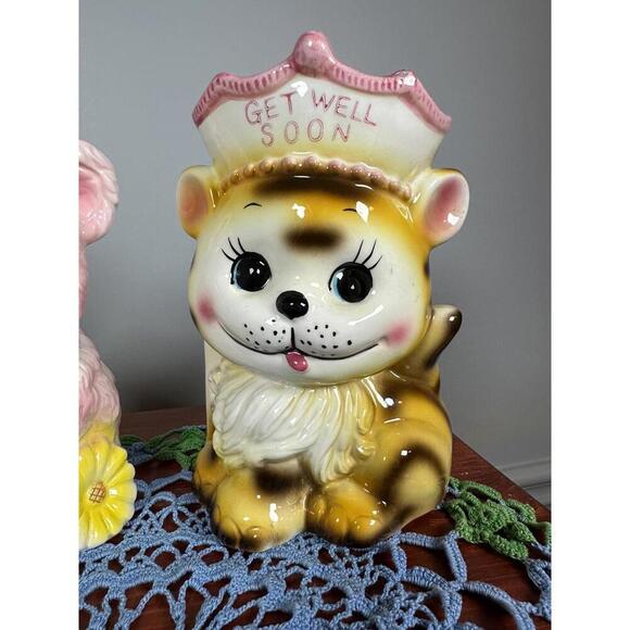 2 Vintage Nancy Pew Giftware Co. Anthropomorphic Ceramic Planters - Picture 2 of 10